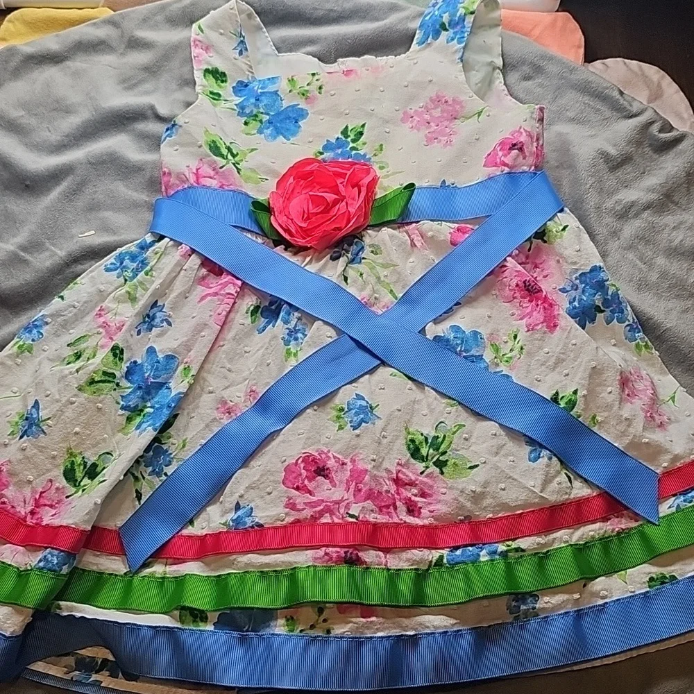 E Dress Size 2t Florals And Stripes Cute Summer